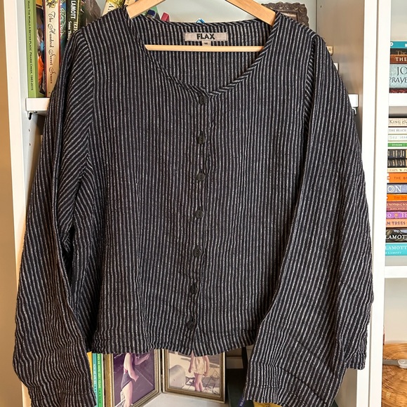 Flax Linen Button Down Shirt. Size M - Picture 1 of 6